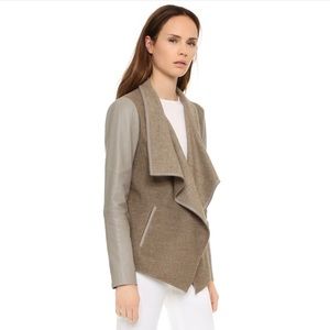 Vince Lamb Leather Mixed Media Jacket